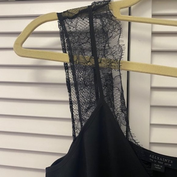 All Saints black mini dress w/ lace - Picture 4 of 4
